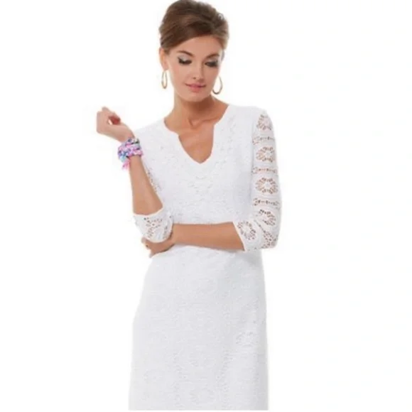 Lilly Pulitzer Sharrie Caftan Maxi Dress Resort White King Street Lace Size S - Picture 4 of 10